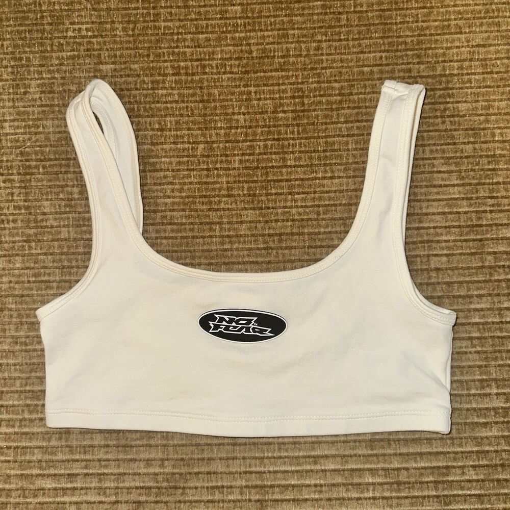 No Fear Logo H&M Crop Tank Top Sports Bra Womens XS Y2K 90s
